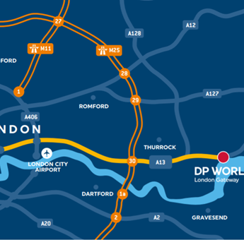 London Gateway Port Map Find us | DP World London Gateway